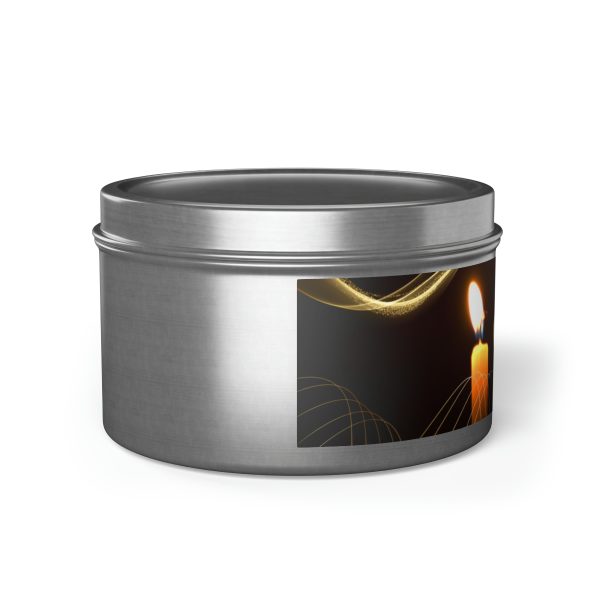 Tin Candles (Candlelights!) Evergreen scent, 8oz, natural coconut soy wax, hand-poured candle - Image 3